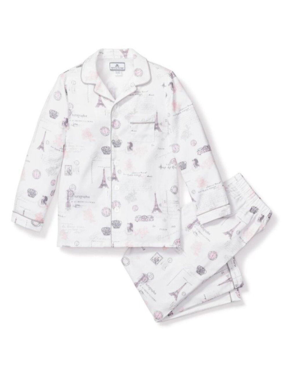 Petite Plume Girls Paris Pajama Set Size 8 Flame Resistant Cotton Blend